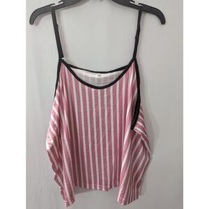 Women's Pink Striped Tank Top Cami‎ Camisole Plus Size 5XL Shirt Layers New